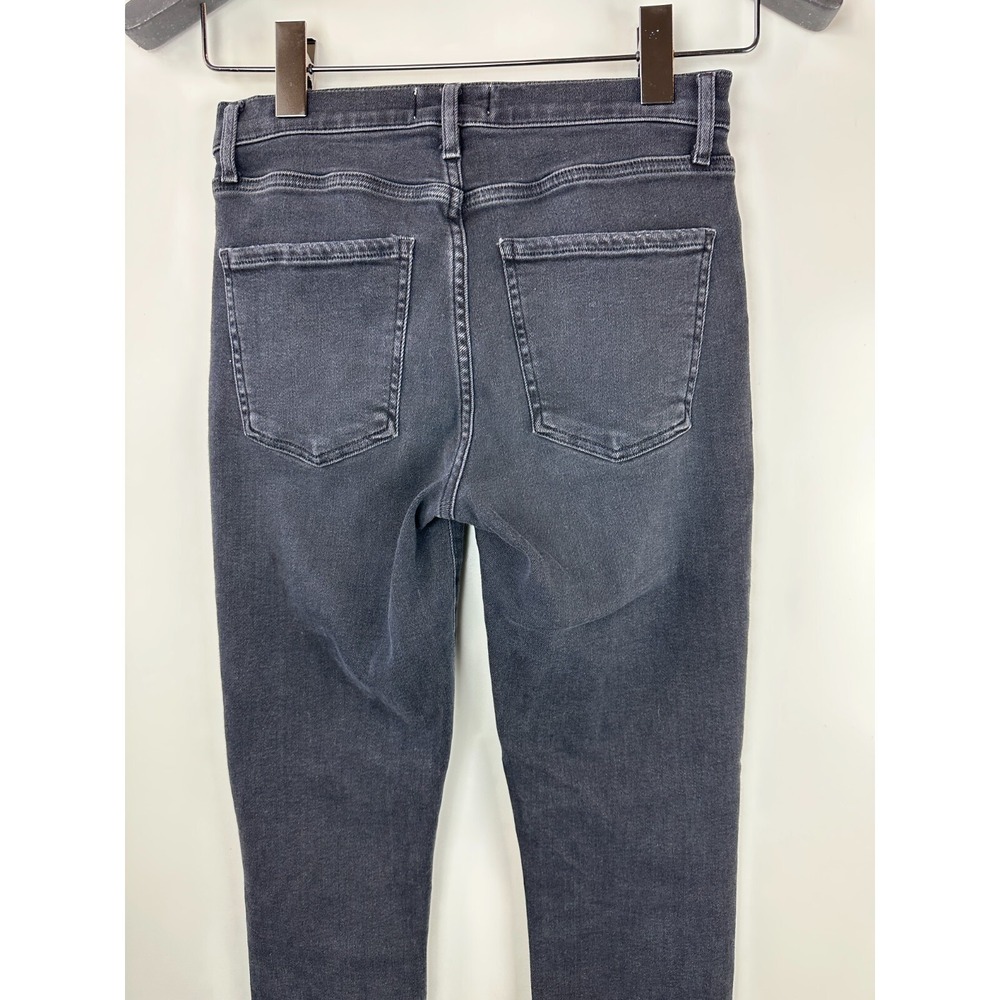 Agolde Sophie Ankle Jeans Raw Frayed Hem Faded Black Distressed Denim Size 26 - Picture 13 of 14